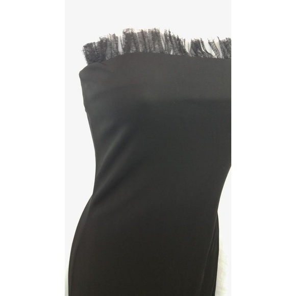 FRIVOLE BOUTIQUE MESH TRIM BLACK DRESS 6 - Picture 3 of 7